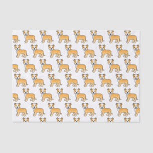 Papel De Seda Padrão De Cão De Cartoon De Escada Branca E Folha