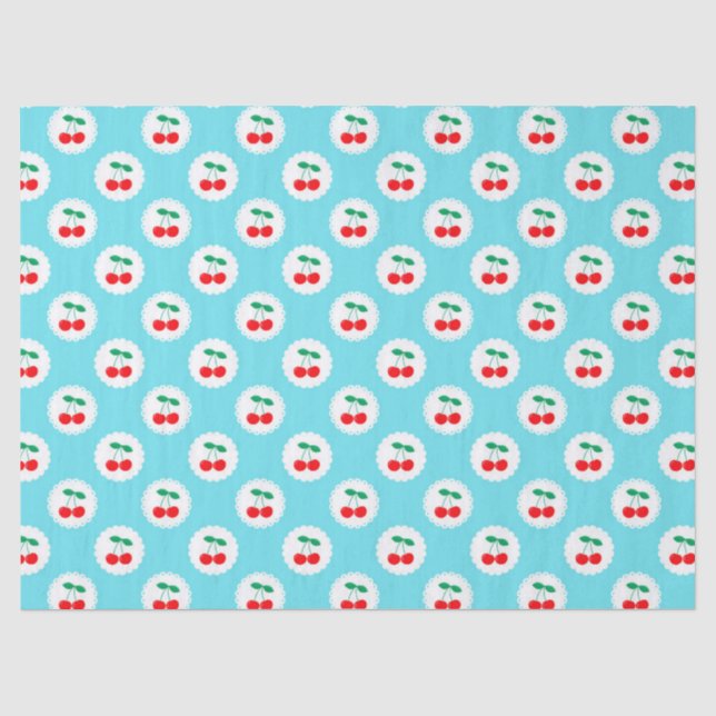 Papel De Seda Padrão de Cereja – Presente & Decoração de Frutas  (Frente )