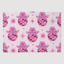 Papel De Seda Padrão de chapéu de cowgirl rosa com estrelas em e