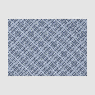 Papel De Seda Padrão de chave grega azul marinho