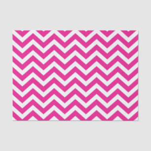 Papel De Seda Padrão de Chevron Cor-de-Rosa e Branco
