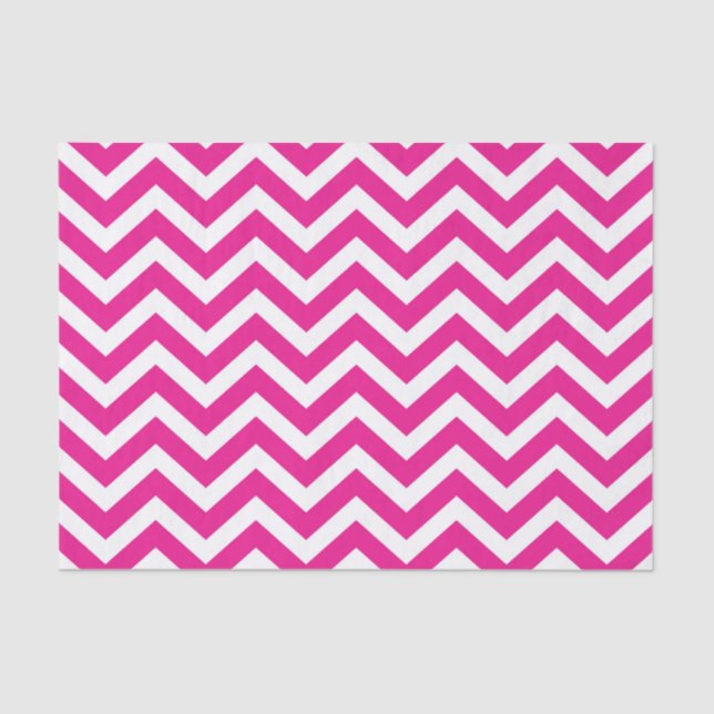 Papel De Seda Padrão de Chevron Cor-de-Rosa e Branco (Frente )