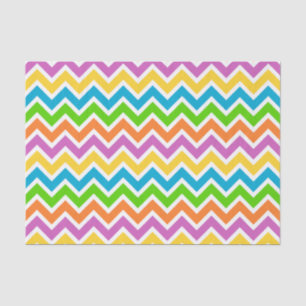 Papel De Seda Padrão de Chevron de Arco-Íris Colorido Brilhante