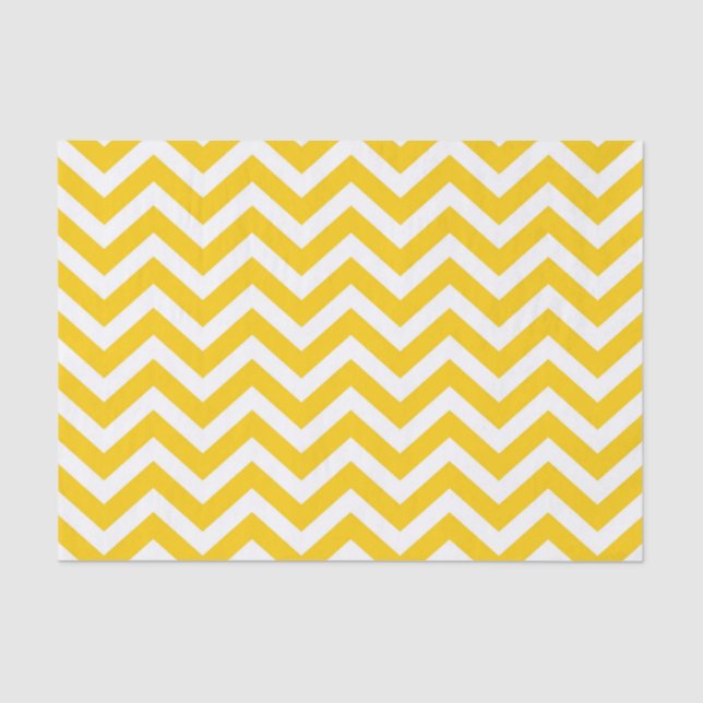 Papel De Seda Padrão de Chevron Dourado e Branco (Frente )