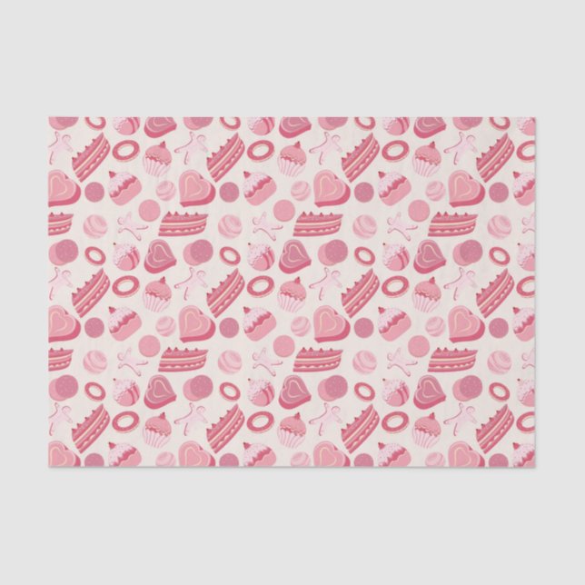 Papel De Seda Padrão de chocolate e pastelaria 2 (Frente )