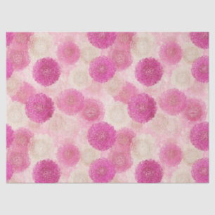 Papel De Seda Padrão de Círculo de Renda Floral Abstrata Rosa