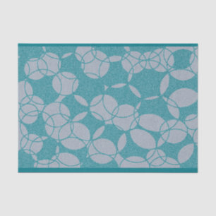 Papel De Seda Padrão de Círculos Azul-turquesa Abstratos