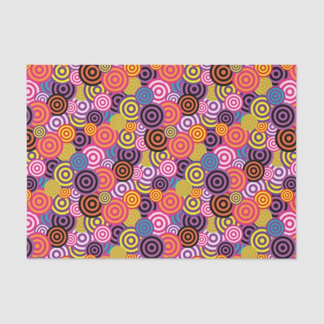 PAPEL DE SEDA PADRÃO DE CÍRCULOS FUNKY (Frente )