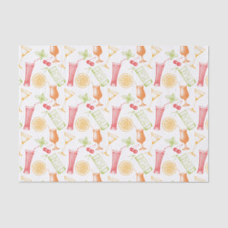Papel De Seda Padrão de Cocktail esboçado