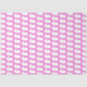 Papel De Seda Padrão De Coelhinho Branco A Rosa