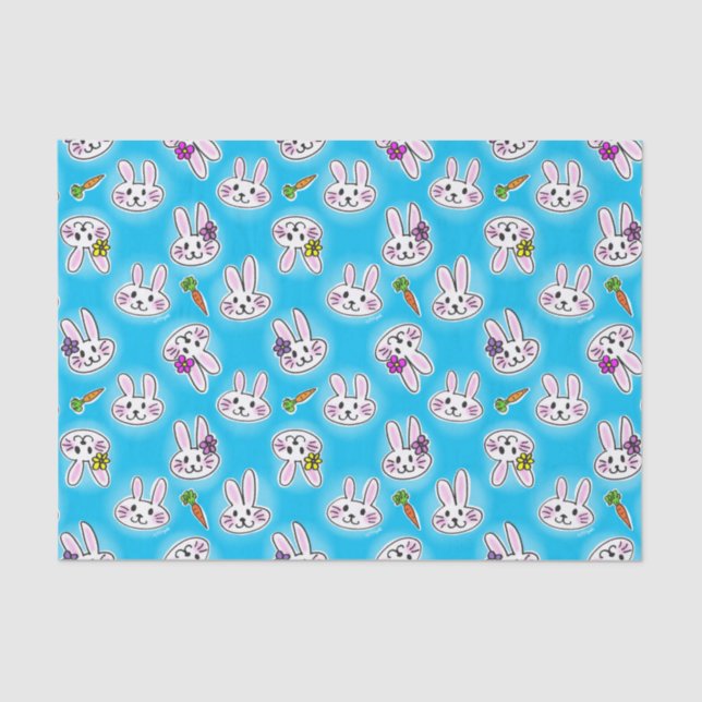 Papel De Seda Padrão De Coelhinho De Páscoa Bonito (Frente )