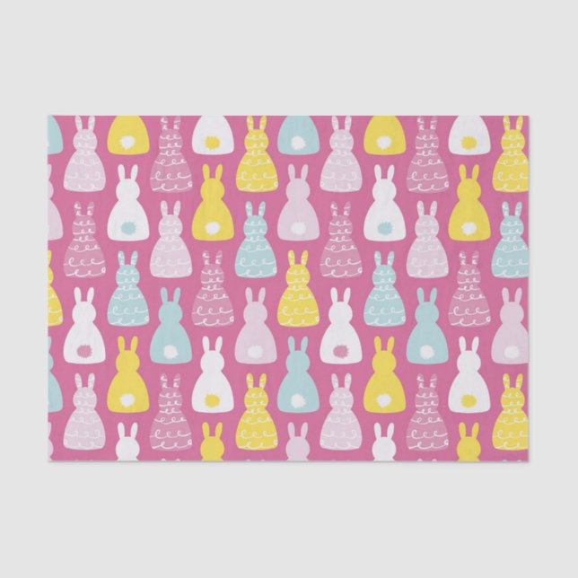 Papel De Seda Padrão de Coelho da Páscoa (Frente )