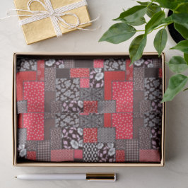 Papel De Seda Padrão de Colcha Floral com Remendo Retrô