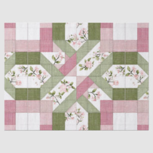Papel De Seda Padrão de Colcha Floral Geométrico Pastel Cottagec