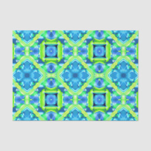 Papel De Seda Padrão de Coletor Azul e Verde limão