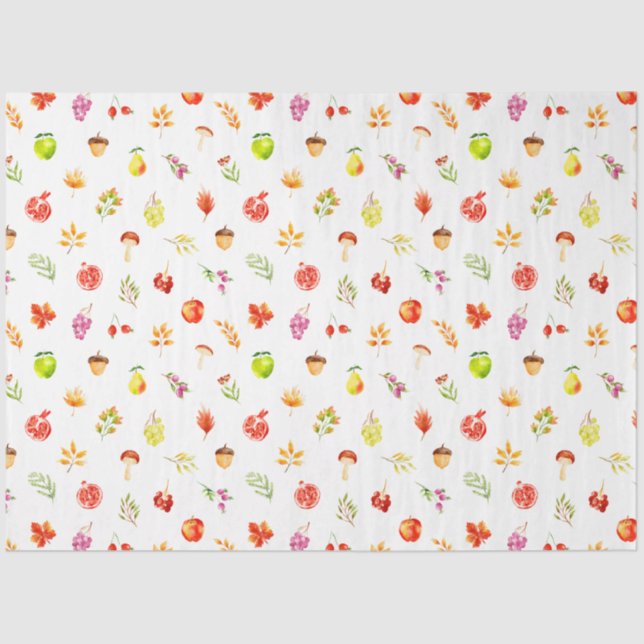 Papel De Seda Padrão de Colheita de Outono (Frente )