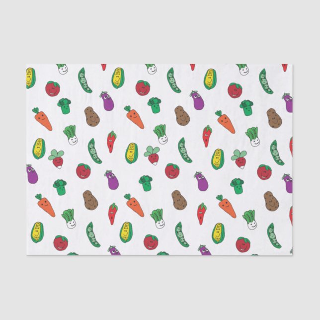 Papel De Seda Padrão de Comida de legumes (Frente )