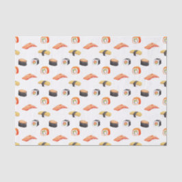 Papel De Seda Padrão de Comida Sushi Japonês