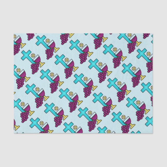 Papel De Seda Padrão de comunhão sagrado (Frente )