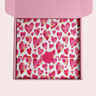 Papel De Seda Padrão de coração de amor rosa quente