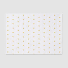 Papel De Seda Padrão de Coração do Foil Faux em Branco