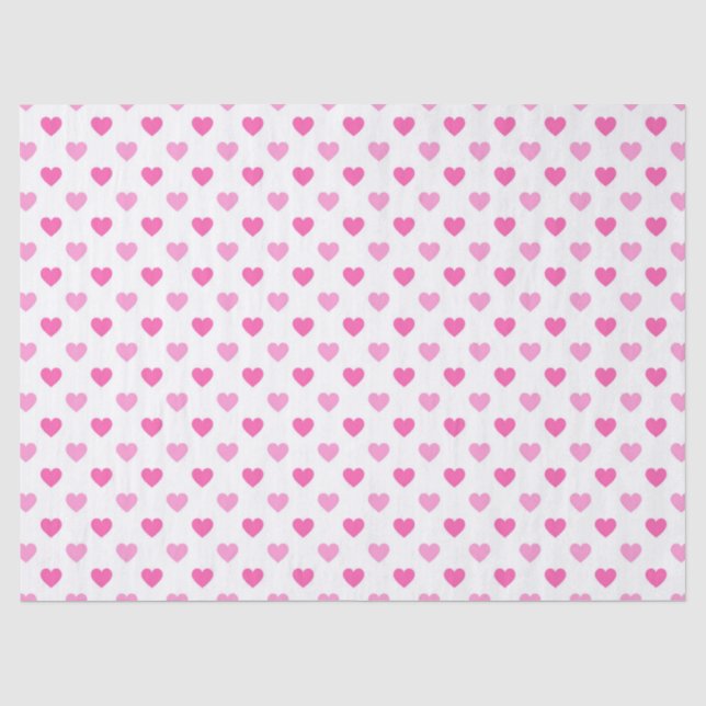 Papel De Seda Padrão de Coração Rosa de Conscientização sobre o  (Frente )