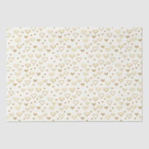 Papel De Seda Padrão de Corações Amarelos da Vintagem Decorativa