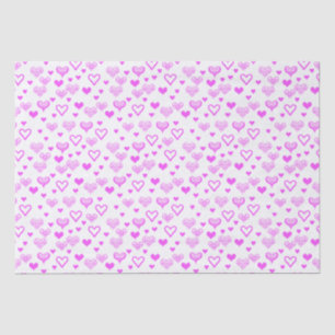 Papel De Seda Padrão de Corações Rosa Decorativo e Divertido Ele