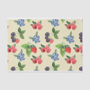 Papel De Seda Padrão de Corrente de Framboesa de Morango