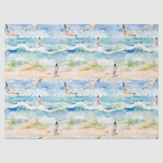 Papel De Seda Padrão de Costa de Maçarico (2) (Frente )