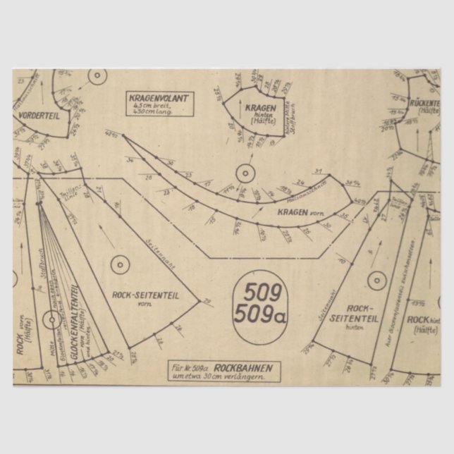 Papel De Seda Padrão de costura de vinheta I (Frente )
