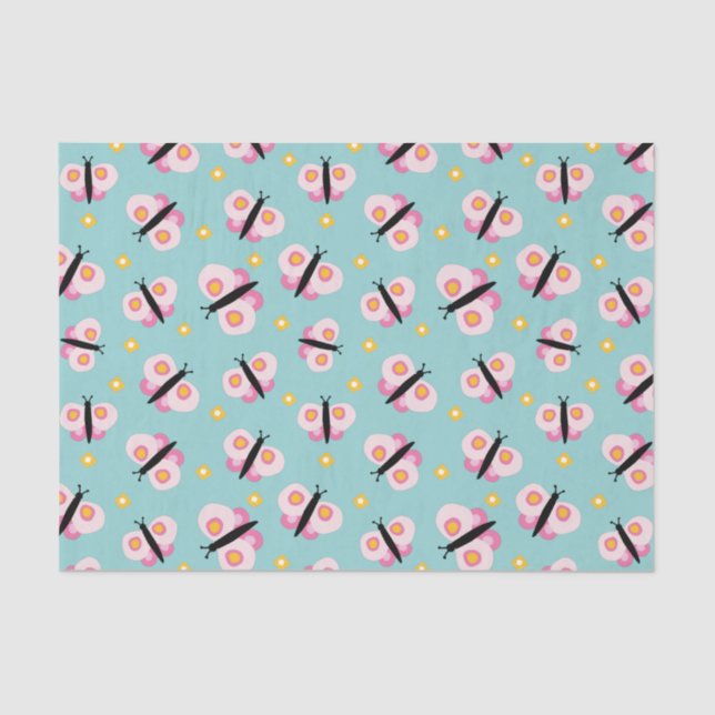 Papel De Seda Padrão de Crianças de Borboleta Cuta (Frente )