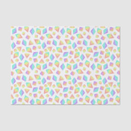 Papel De Seda Padrão de Cristais Arco-Íris de Pastel