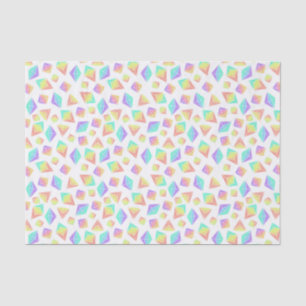 Papel De Seda Padrão de Cristais Arco-Íris de Pastel