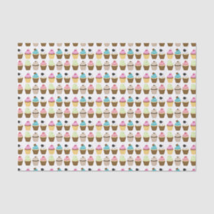 Papel De Seda Padrão de Cupcakes Whimsical