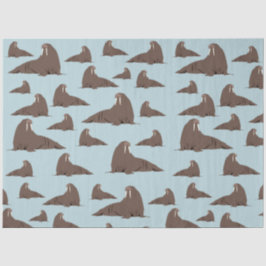 Papel De Seda Padrão de Cute Walrus