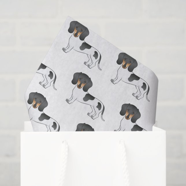 Papel De Seda Padrão de Dachshund Preto e Curto Pico de Cabelo C (Sacola de presentes)