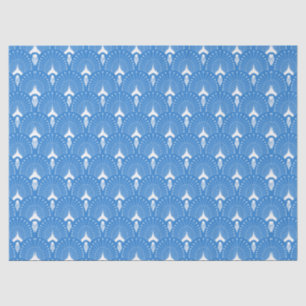 Papel De Seda Padrão de deco de arte azul e branco