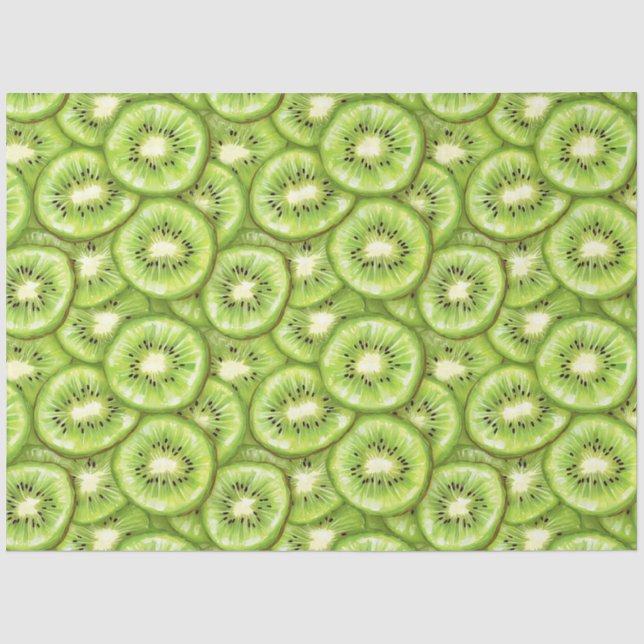 Papel De Seda Padrão de Decoupage de Fatias de Kiwi (Frente )