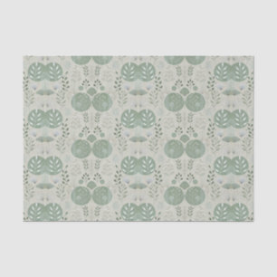 Papel De Seda Padrão de Decoupagem Boho Sage Espelhado