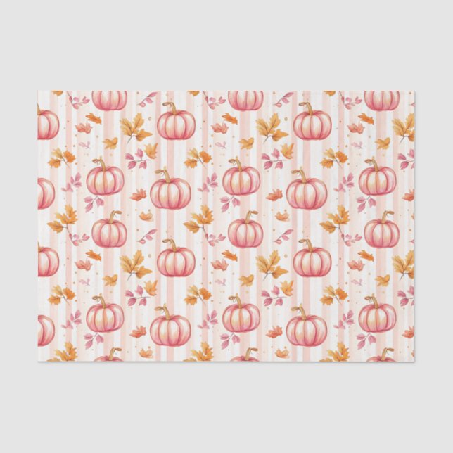 Papel De Seda Padrão de Decoupagem de Abóboras e Folhas do Outon (Frente )