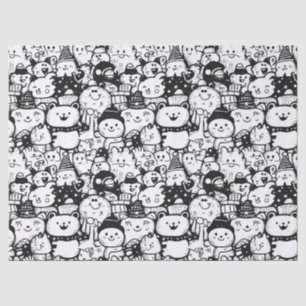 Papel De Seda Padrão de Desenho Animado Fofo Kawaii (2)