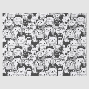 Papel De Seda Padrão de Desenho de Animal Kawaii Fofo (1)