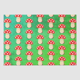 Papel De Seda Padrão de desenho do cogumelo bonito
