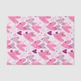 Papel De Seda Padrão de desenho rabiscado de amor rosa Dia dos N