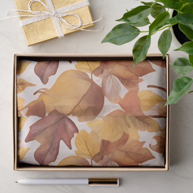 Papel De Seda Padrão De Design De Cores Em Tons Folhados (Presente)