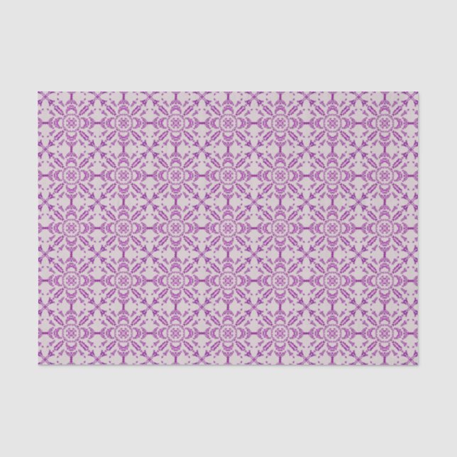 Papel De Seda Padrão de design de flor de orquídea roxa abstrata (Frente )