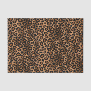 Papel De Seda Padrão de Design de Leopardo Castanho