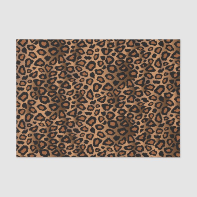 Papel De Seda Padrão de Design de Leopardo Castanho (Frente )
