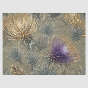 Papel De Seda Padrão de Design Floral de Cardo Elegante